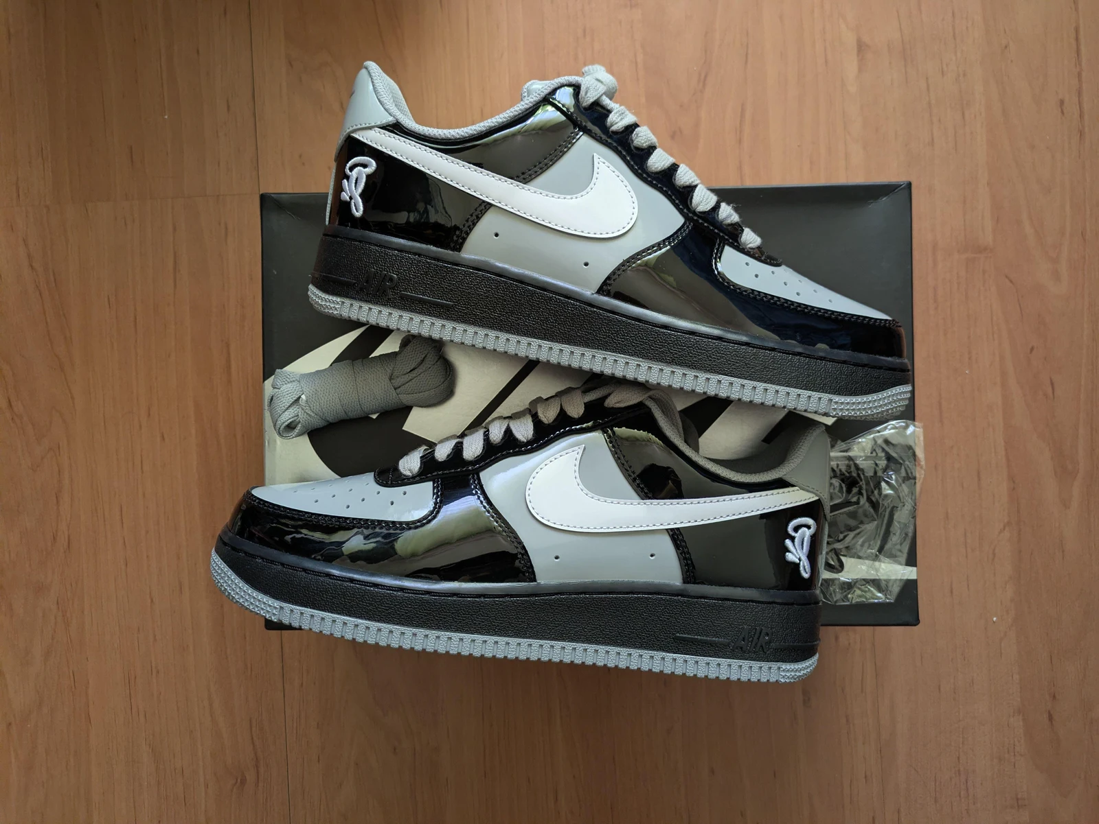 Dark and light Air Force 1-style pair