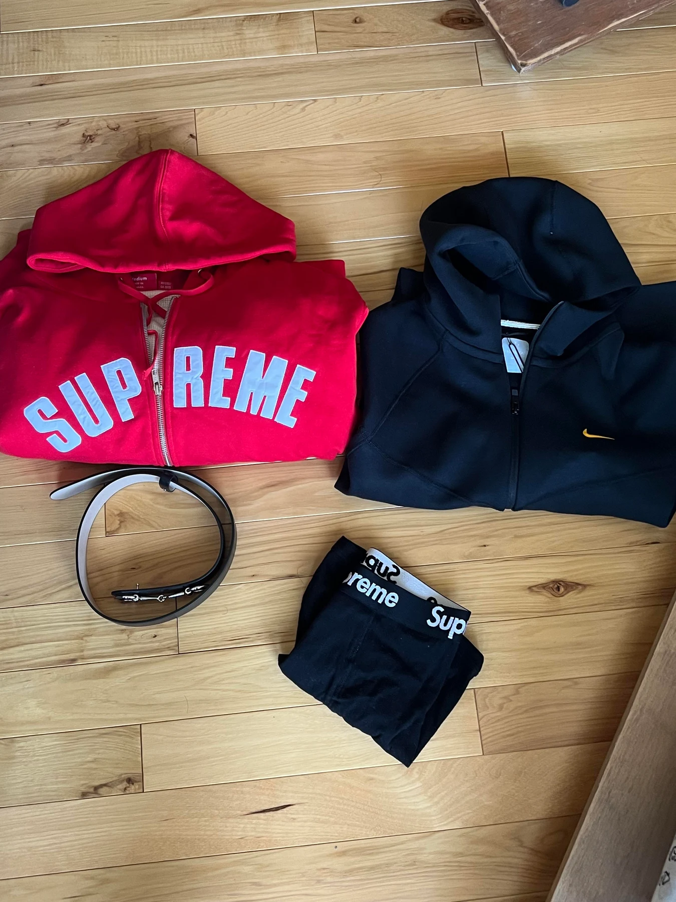 The complete four-item haul laid out on the floor